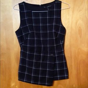 WHBM black and white check bodice